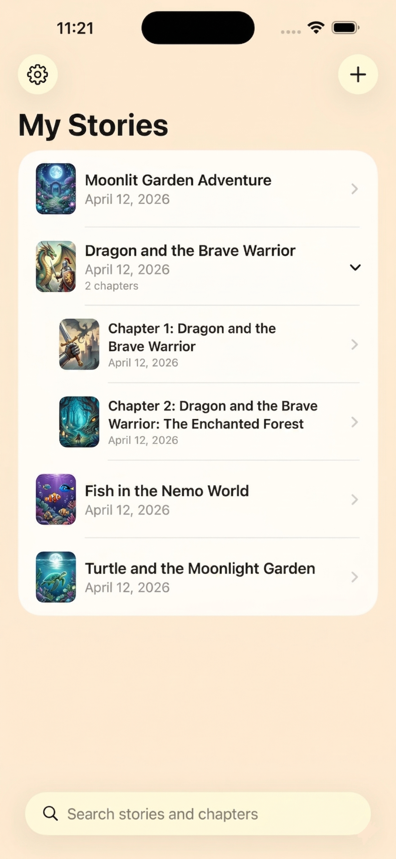 Story library screen